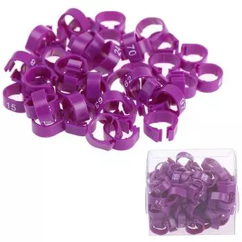 100 шт., кольцо для ног птицы, голубя, курицы, вывеска, несущее кольцо с знаком фиолетовый