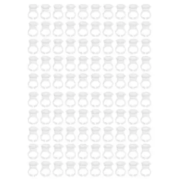 100 шт. Кольцо для татуировки с чернилами для ресниц, держатель для пигментных чернил, контейнер, колпачок с крышкой, набор для татуировки