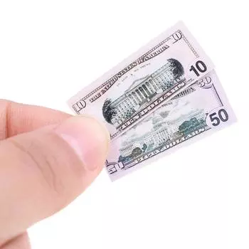 100 шт./компл. 1:12 кукольных домиков 5/10/20/50/100 долларов, модель банкнот, декор