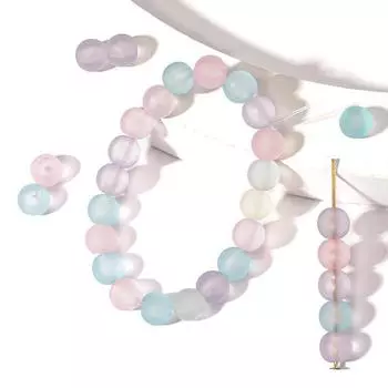 100 шт./компл. акриловые макароны ярких цветов с отверстием для ленты круглые бусины прозрачные матовые матовые свободные бусины DIY ювелирные аксессуары ручной работы 6mm