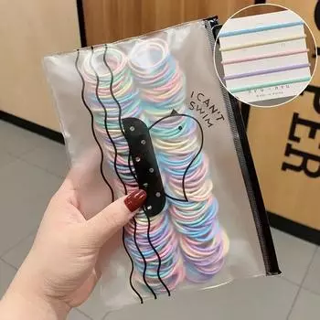 100 шт./компл. эластичные резинки для волос для девочек, аксессуары для волос для девочек, 2,5 см, цветная резинка, детская резинка для хвоста, детские резинки для волос