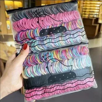 100 шт./компл. эластичные резинки для волос для девочек, аксессуары для волос для девочек, 2,5 см, цветная резинка, детская резинка для хвоста, детские резинки для волос чёрный