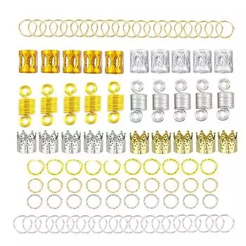 100 шт./компл. коса для волос дреды бусины кольцо наращивание зажим для волос аксессуары золотой