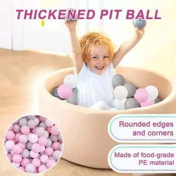 100 шт./компл., красочный пит-болл, 3 цвета, утолщенный полиэтилен, устойчивый к раздавливанию, не содержит фталатов BPA, безопасный, в помещении, на открытом воздухе, для маленьких детей, круглый набор игрушек для бассейна с океанским шаром 5.5 cm