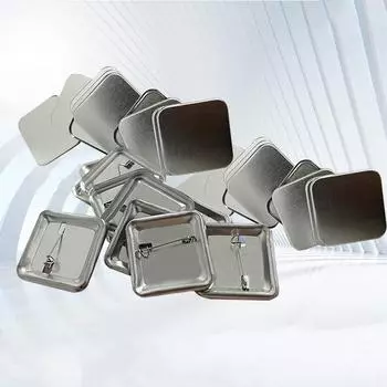 100 шт./компл. металлические значки для изготовления значков, квадратные значки, задние детали кнопок для машины для изготовления пуговиц своими руками, значки 50*50 мм, подарки 100pcs