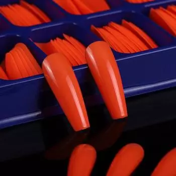 100 шт./компл. накладные ногти с полным покрытием, съемные маникюрные аксессуары, однотонные накладные ногти для вечеринки синий