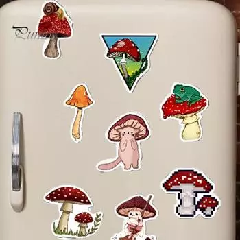 100 шт./компл., наклейка с изображением гриба, самоклеющаяся, водонепроницаемая, «сделай сам», чехол для телефона, чашка, чемодан, скейтборд, ноутбук, альбом для скрапбукинга, набор наклеек с граффити 100pcs