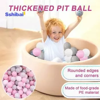 100 шт./компл., разноцветный пит-бол, 3 цвета, утолщенный полиэтилен, устойчивый к раздавливанию, без фталатов BPA, безопасный в помещении и на открытом воздухе, детский круглый игрушечный набор для бассейна с океанскими шариками 5.5 cm