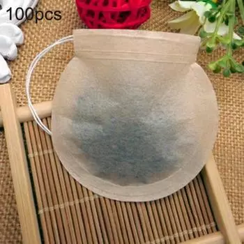 100 шт./компл., свободный пакетик с травами, ситечко для чая, бумажный уплотнительный фильтр, термозаварочный пакетик, чайные пакетики 7.5cm