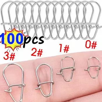 100 шт./компл. тыква из нержавеющей стали, подвесные оснастки для рыбалки, овальные разъемные кольца, разъем с быстрым замком, высококачественные поворотные снасти для ствола 4.5kg(100pcs)