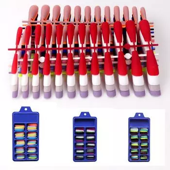 100 шт./компл., удлиненные балетные ногти, матовые Т-образные накладные ногти, разноцветные полоски, готовый маникюр, 100 шт./компл.