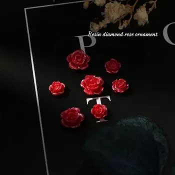 100 шт./компл., украшение для ногтей, форма цветка, проникновение льда, 3D-эффект, смола, камелия, белое сияние S белый