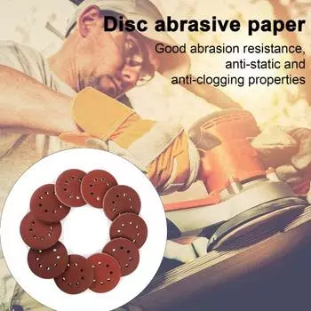 100 шт./комплект 5-дюймовых шлифовальных дисков с 8 отверстиями, наждачная бумага зернистостью 40/80/120/150/180/400/600 для орбитальной шлифовальной машины 600 100pcs