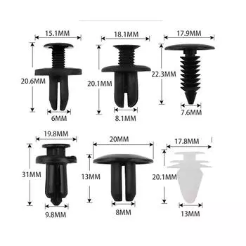100 шт. комплект автомобильных зажимов для крепления крыльев, зажимы для заклепок, фиксатор кузова автомобиля, штифт для заклепок, бампер, дверная обшивка, фиксатор панели, автомобильные зажимы