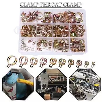 100 шт. комплект хомутов для шлангов, пружинные зажимы, шланг для бензинового топлива, 6-22 мм, регулируемый
