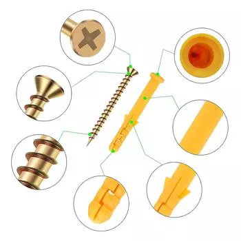 100 шт./комплект небольших шурупов для крепления к стене, шурупы для каменной кладки и дюбели, прочное и надежное решение для крепления, простая установка 640