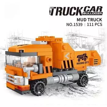 100 + шт. комплект строительных блоков, игрушечная грязевая голова, автомобиль, игрушечный подарок, инженерная серия, автомобиль для детей и взрослых, счастливый подарок