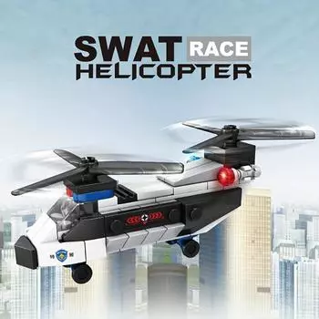 100 + шт. комплект строительных блоков, игрушка, вертолет, игрушка в подарок, полицейская серия, счастливый подарок для взрослых