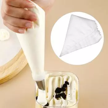 100 шт. Кондитерские мешки треугольные прозрачные, легко покрываются глазурью и чистятся, удобные утолщенные пакеты для украшения торта S