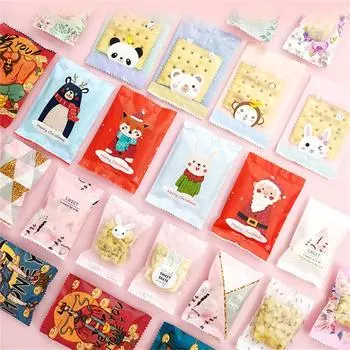 100 шт. конфет шоколадное печенье машина запечатывания упаковка нуга выпечка печенье рождественские новогодние подарочные пакеты для вечеринок other