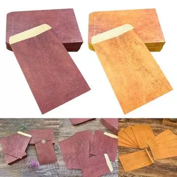 100 шт. конвертов из старой дизайнерской бумаги, конверты из крафт-бумаги, состаренные пустые конверты для поздравительных открыток, приглашений на вечеринку 1