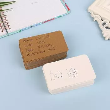 100 шт./кор., двусторонняя пустая крафт-бумага в стиле ретро, открытка со словами, открытка «сделай сам», подарочная поздравительная открытка для бизнеса