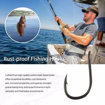 100 шт./кор. металлический рыболовный крючок номер 3-12 с прочными зазубринами для ловли пресноводного, соленого, окуня, форели, судака B
