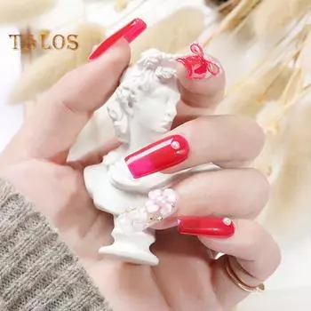 100 шт./кор. насадки для дизайна ногтей без складок, ультратонкая прозрачная форма для искусственных ногтей для маникюрного салона 8