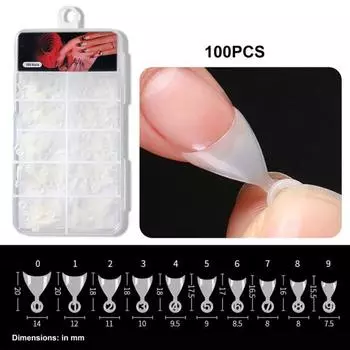 100 шт./кор., полезные формы для ногтей во французском стиле без полировки, половина ложных художественных советов для женщин 4