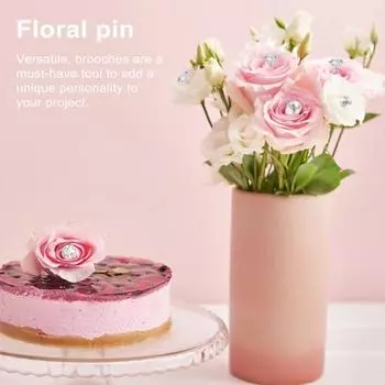 100 шт./кор., прозрачные булавки для букета из искусственного бриллианта, вуаль, булавки для корсажа, элегантные бутоньерки, прямые булавки с цветочным рисунком, сделай сам, ремесло B