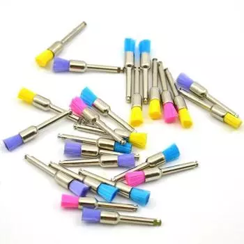 100 шт./кор., стоматологические материалы, профилактическая щетка, цвет, белый нейлон, полировальные щетки, хвостовик RA, 2,35 мм Mix