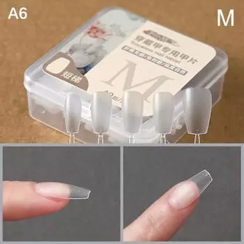 100 шт./коробка Накладные ногти Накладные ногти Гроб Искусственные ногти Прозрачные типсы для наращивания Инструмент для маникюра A6