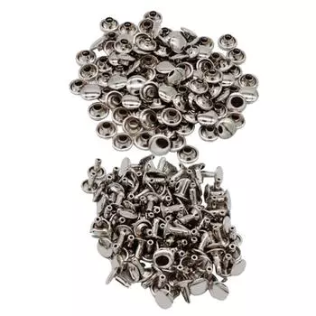 100 шт., кожаные изделия с двойной крышкой и заклепками для одежды, сумка, шляпа, куртка, серебро 8x8mm чёрный