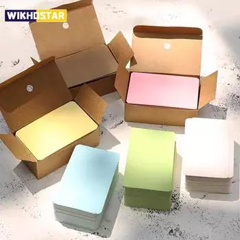 100 шт. крафт-бумага пустые поздравительные открытки открытки и конверты с круглым краем надписи сообщения этикетки белые черные коричневый