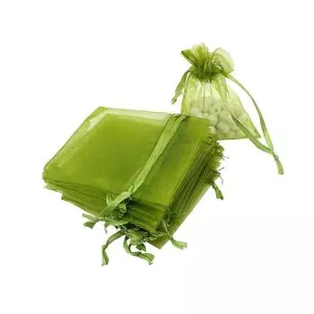 100 шт. Красивые подарочные сумки для украшений, свадебные сувениры оливковое зеленый