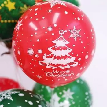 100 шт. Красные и зеленые воздушные шары для украшения рождественской вечеринки