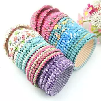 100 шт. красочная бумага для торта, кекса, лайнер, обертка для вечеринки, чашки для выпечки кексов