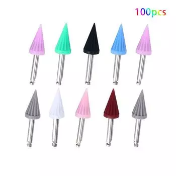 100 шт. красочная чашка для полировки зубов, силиконовый полировщик, конический Tucker