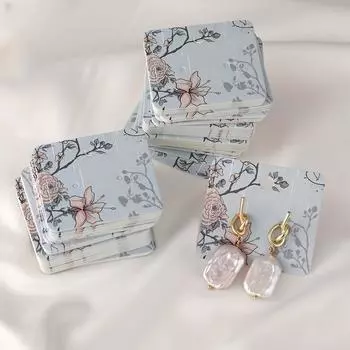 100 шт. красочных сережек с цветами и птицами, картонные серьги своими руками, упаковочный материал для маленьких открыток, которые можно повесить 100pcs