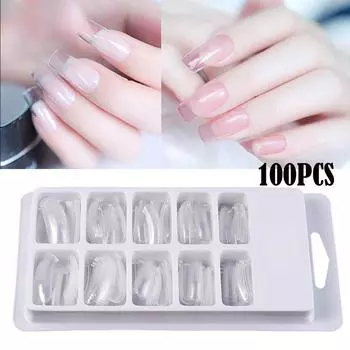 100 шт., креативные накладные накладки для ногтей «сделай сам», ультратонкие блестки, предотвращающие появление царапин белый