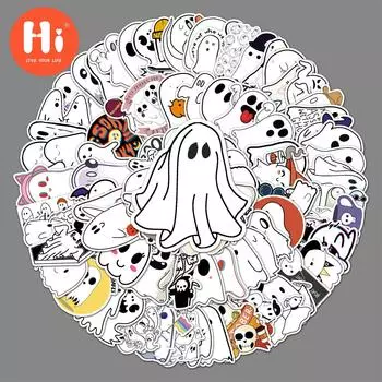 100 шт., креативные наклейки с мультяшным призраком, персонализированные наклейки для Хэллоуина, скейтборда, мотоцикла, велосипеда, автомобиля
