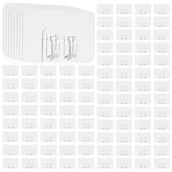 100 шт. крючки для ламповых гирлянд без крючков, патч-полка, защелкивающийся зажим, прозрачные липкие крючки прозрачный