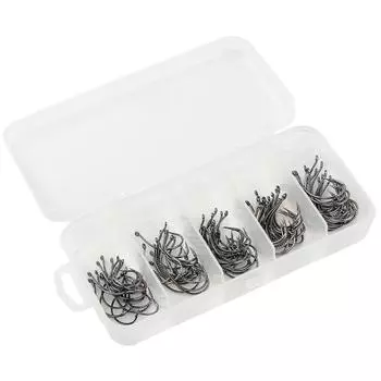 100 шт. крючков для рыбалки с зазубринами для пресноводной и соленой рыбалки