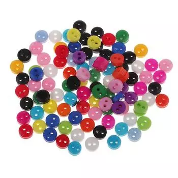 100 шт., круглая смоляная пуговица ярких цветов с 2 отверстиями для шитья, альбом для рукоделия, 6 мм as described