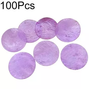 100 шт. круглые 5 см с 2 отверстиями DIY для колокольчиков для дома, украшения для дома, изготовление натуральных ракушек, ракушек Capiz 100pcs фиолетовый