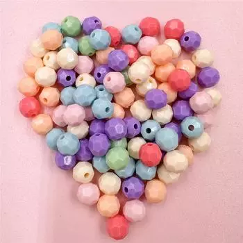100 шт. круглые бусины 7,5*8 мм, разноцветные однотонные цепочки для мобильных телефонов, аксессуары, браслет, подарок, детское ожерелье, акриловая сумка разноцветный