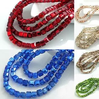 100 шт. кубические хрустальные стразы свободные проставки 4 мм бусины DIY ювелирные изделия шампанского