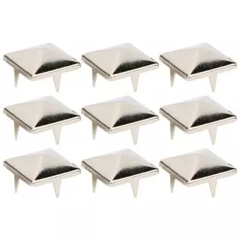 100 шт. квадратные пирамидальные панк-заклепки 4 металлические гвоздики для браслетов одежды обуви сумок серебристые 12 мм 10mm бронзовый