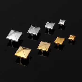 100 шт. квадратные заклепки металлические шпильки шипы для ногтей панк обувь пояс декор одежды DIY 6mm серебряный
