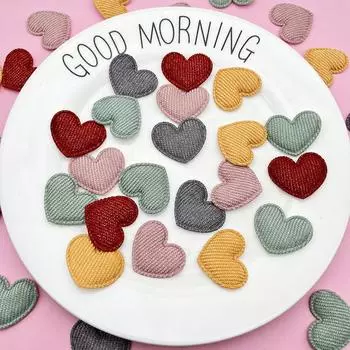 100 шт. Легкая роскошная ткань Love Peach Heart Ювелирные изделия Аксессуары DIY Аксессуары ручной работы Декоративные нашивки розовый